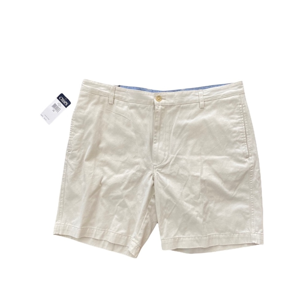 NWT Chaps Washed Twill Chino Flat Front Shorts